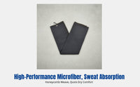 Sports Towel, Sweat Absorbent Microfiber, Honeycomb Weave, Quick Dry, Carabiner Hook, Multiple Colors