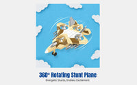 Momentum Powered Toy Airplane, 360° Rotating Fighter Jet Model, Collision Resistant, Boys, Children