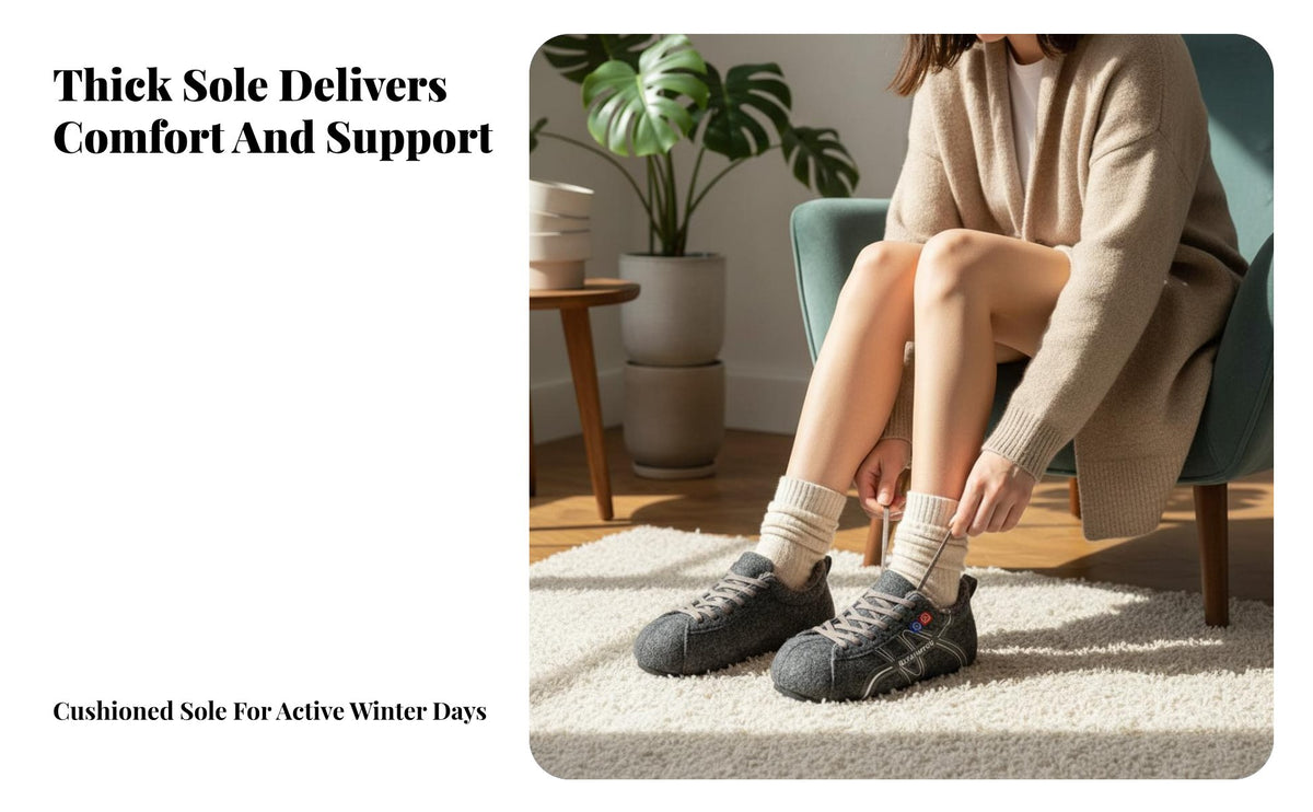 Fleece Lined athletic shoes, Women's Shell front Trainers, 2025 Winter Warm Lace-Up Shoes, Chunky Sole, relaxed design