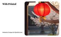 Red Lantern, Round Foldable String, Waterproof Outdoor, Custom Print, Event Hanging Decor