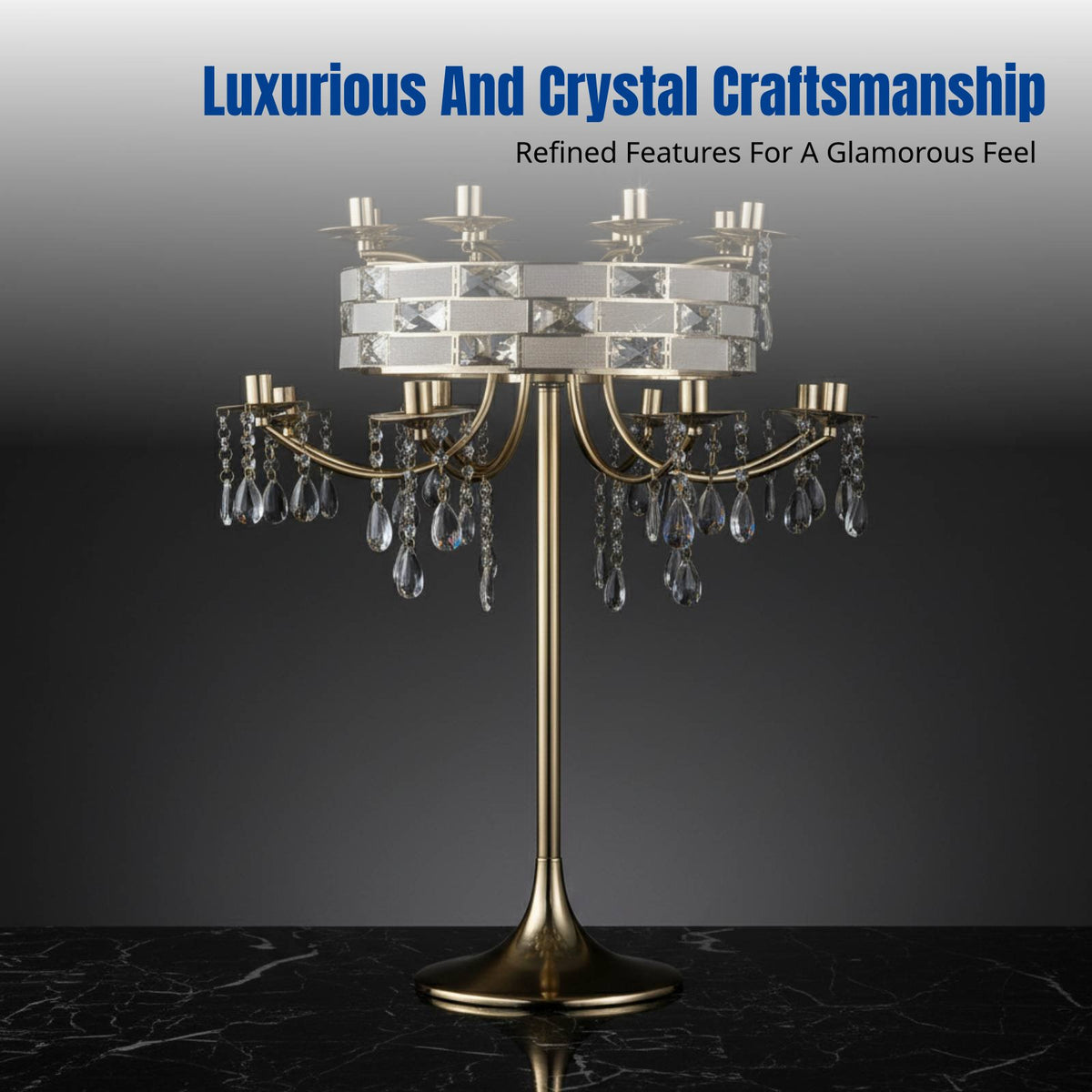 European Candle Holder, Luxury Metal Stand, Romantic Decor for Wedding, Dinner, Event