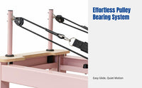 Pilates Reformer Bed, Foldable Aluminum Frame, Home Fitness Equipment for Training