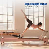 Pilates Reformer Bed, Foldable Aluminum Frame, Home Fitness Equipment for Training