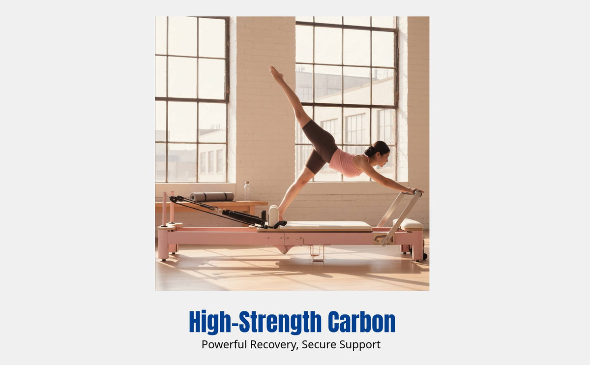 Pilates Reformer Bed, Foldable Aluminum Frame, Home Fitness Equipment for Training