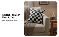 Checkered Sherpa Throw Pillow Cover, Plush Pillow, Autumn Winter Decor, Ins Design