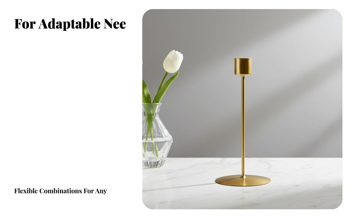 Nordic Metal Candle Holder, Luxury Table Decor, Romantic Vintage Accent