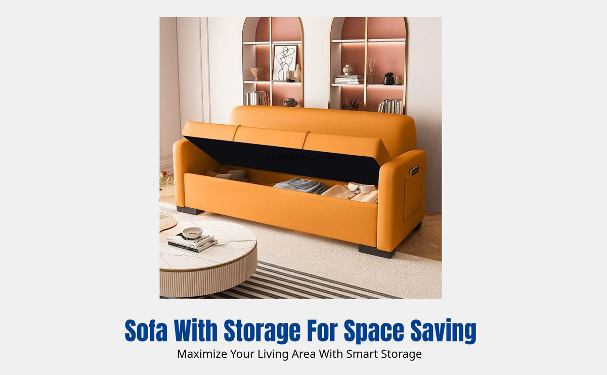 Sofa for Small Apartment, Living Room Storage, Modern Minimalist Design