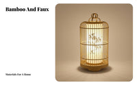 Japanese design Bamboo Table light, Handmade tranquil Bedside Light, Rechargeable, Decorative for Bedroom, Guesthouse