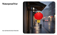 Red Lantern, Round Series, Waterproof Outdoor Hanging, Foldable, Holiday