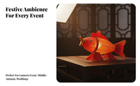 Traditional Handmade Fish Lantern, Colorful Hanging Light, Festive Decor for Lantern Festival, Autumn, Wedding, Temple Fair