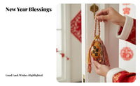 Chinese New Year Gourd Decor, Five Emperor Coin Keepsake, Festive Sachet