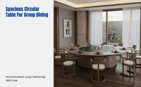 Electric Rotating Dining Table, Large Round Sintered Stone, Hotel Banquet, Modern Chinese
