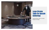 Electric Rotating Dining Table, Large Round Sintered Stone, Hotel Banquet, Modern Chinese