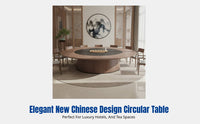 Electric Rotating Dining Table, Large Round Sintered Stone, Hotel Banquet, Modern Chinese