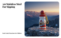 316 Stainless Steel Insulated Container, Kids, Cute Creature, Straw Lid