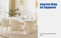 Modern Minimalist Sintered Stone Dining Table Set, Semi-Circular Island Table, Space-Saving Design for Small Apartments, Integrated Table and Chairs, Luxury Design