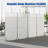 Office Partition Screen, Folding Movable Divider Wall, Acrylic Panel for Clinic, Workshop, Glass Option Available