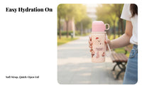 Portable Insulated Water Bottle, Double Spout, Straw Lid, School, 2025 Edition