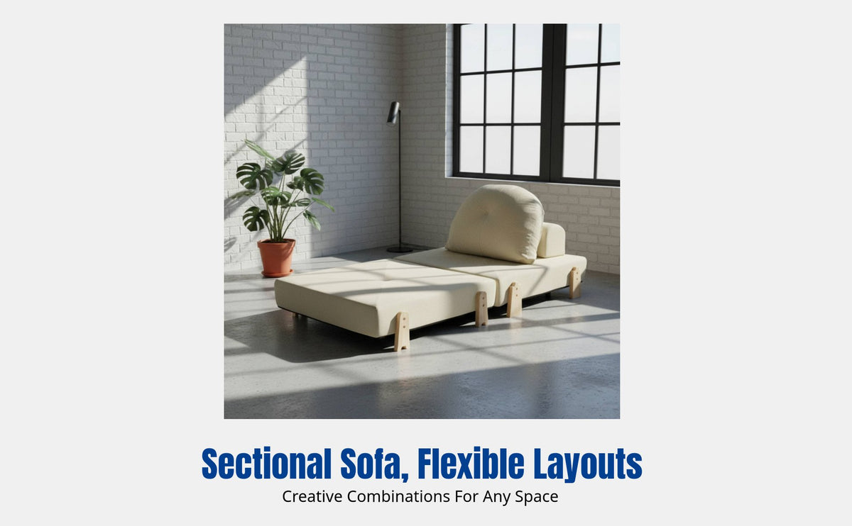 Adjustable Lazy Sofa Bed, Floor Mat Tofu Block Sofa, Convertible, Reclining, Sleeping, Space-Saving, Living Room, Human Pet Den