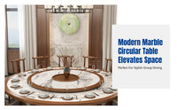 Electric Marble Dining Table for Hotel, Modern Round Table with Rotating Center, Large Capacity for Banquet, Restaurant, Lounge