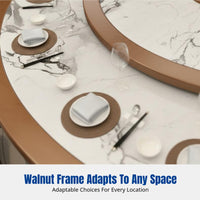 Electric Marble Dining Table for Hotel, Modern Round Table with Rotating Center, Large Capacity for Banquet, Restaurant, Lounge