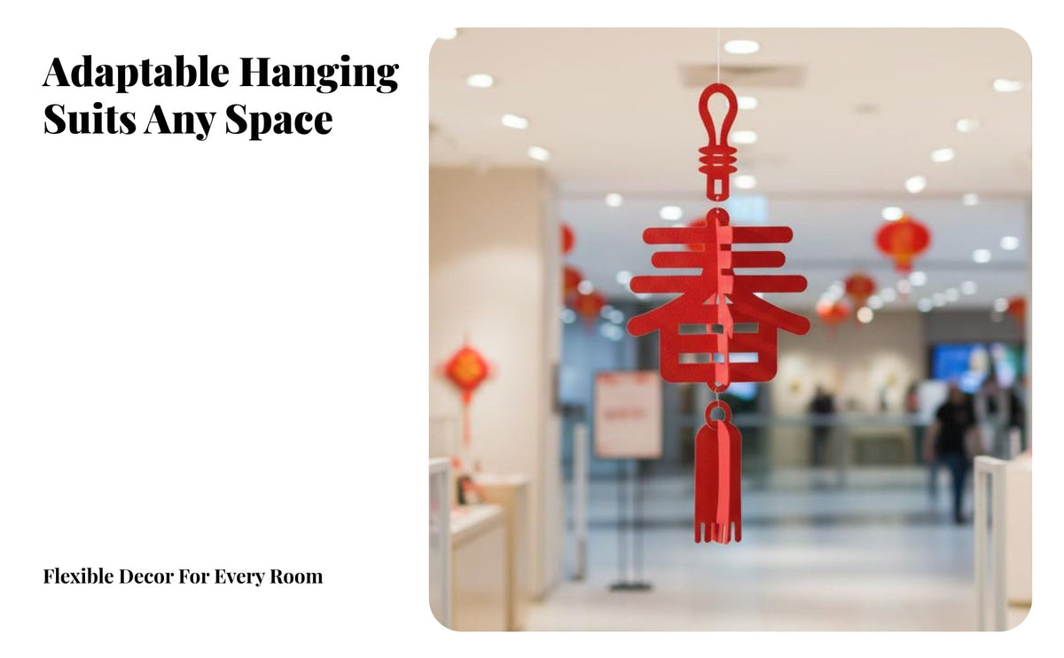 Seasonal Holiday Hanging Decor, Fabric Fu Character Auspicious Home Decoration