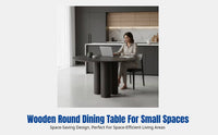 Vintage Designer Round Dining Table, Solid Wood, Italian Style, Small Apartment, Home Dining