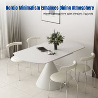 Cream Design Sintered Stone Dining Table, Rotating, Extendable, Folding, Square to Round, Modern Minimalist for Home