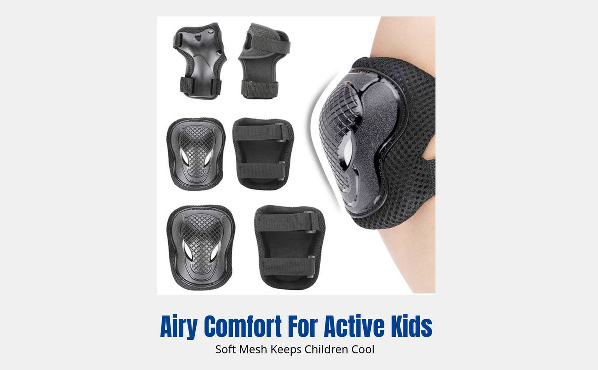 Kids Protective Gear Set, Durable Design, Lightweight Pads for Skating, Balance Bike, Knee Elbow Wrist Guards, Random Color