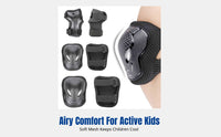 Kids Protective Gear Set, Durable Design, Lightweight Pads for Skating, Balance Bike, Knee Elbow Wrist Guards, Random Color