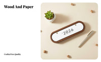 Wooden Desk Calendar, Horse Year, Minimalist Table Decor, Monthly Organizer