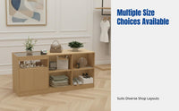 Island Display Cabinet, Tempered Glass, 3-Tier Removable Counter, Heavy-Duty, Clothing Shop Furniture