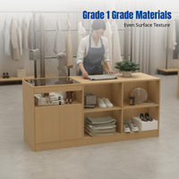 Island Display Cabinet, Tempered Glass, 3-Tier Removable Counter, Heavy-Duty, Clothing Shop Furniture