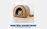 Winter Warm Dog Bed, Large Enclosed Pet House, Removable and Washable, For Golden Retrievers, All Seasons
