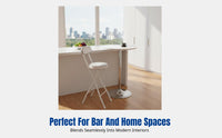 Folding Bar Stool, Soft Padded High Chair, Steel Frame, Modern Minimalist, Multi-Scene Use