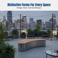Hardwood Outdoor Bench, Modern Metal Frame, Multiple Colors, Courtyard, Waiting Area, Landscape, Commercial Use