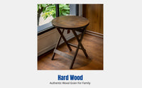 Minimalist Folding Round Table, Solid Wood, Small Space Dining, Coffee Table, Living Room, Balcony, Multi-Functional