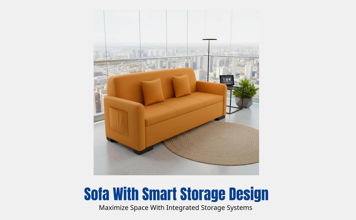 Living Room Sofa, Storage Couch for Small Spaces, Modern Minimalist, Apartment, Office, Balcony, Shop