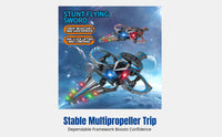 Remote Control Stunt Drone, Four-Axis, Colorful Lights, Rechargeable, Impact-Resistant, Boys Gift