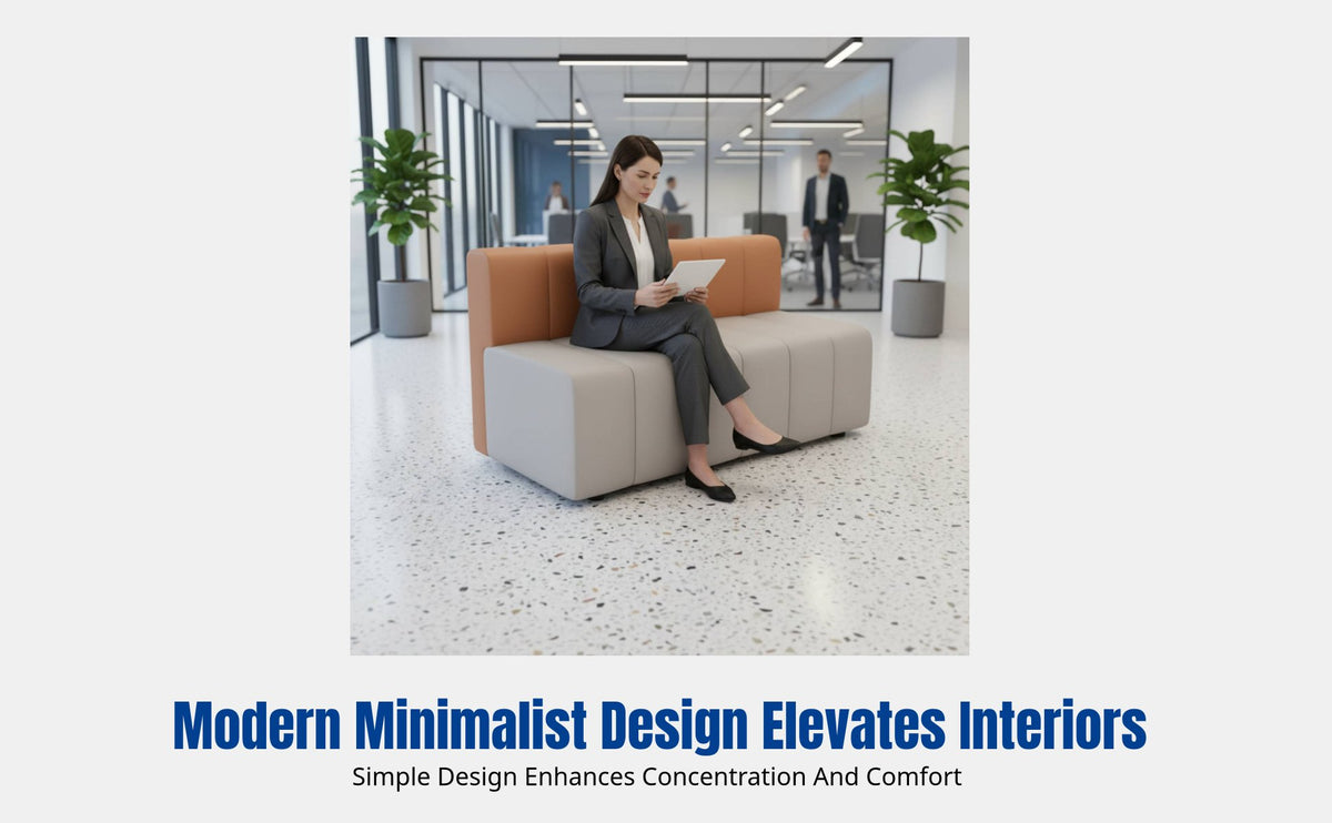 Office Reception Sofa, Sectional Corner Bench, No Backrest, Commercial Lounge Seating