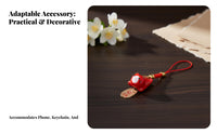 Ceramic Lucky Cat Bag Charm, Cartoon 3D Keychain, Phone Strap, Random Color