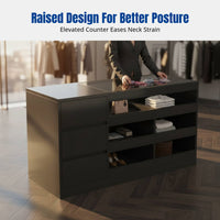 Clothing Store Cashier Counter, Central Island Display Cabinet, Glass Showcase, Large Storage, Modern Retail Fixture