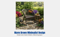 Rattan Chair Set, Tea Table with Glass Top, Balcony Table and Chairs, Outdoor Leisure Furniture, Backrest Chair, Home Set