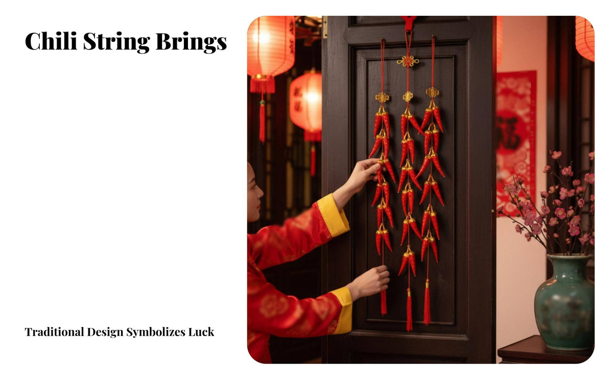 Red Chili Pepper String, Handmade Hanging, Holiday Decoration