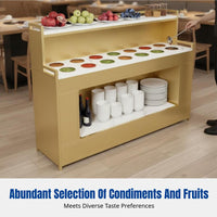 Buffet Condiment Station, Hot Pot Sauce Counter, Restaurant Seasoning Display Table, Multi-Compartment Design