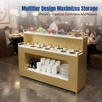 Buffet Condiment Station, Hot Pot Sauce Counter, Restaurant Seasoning Display Table, Multi-Compartment Design