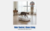 Smart Automatic Cat Litter Box, Electric Self-Cleaning, Odor Control, Large, PP, alabaster