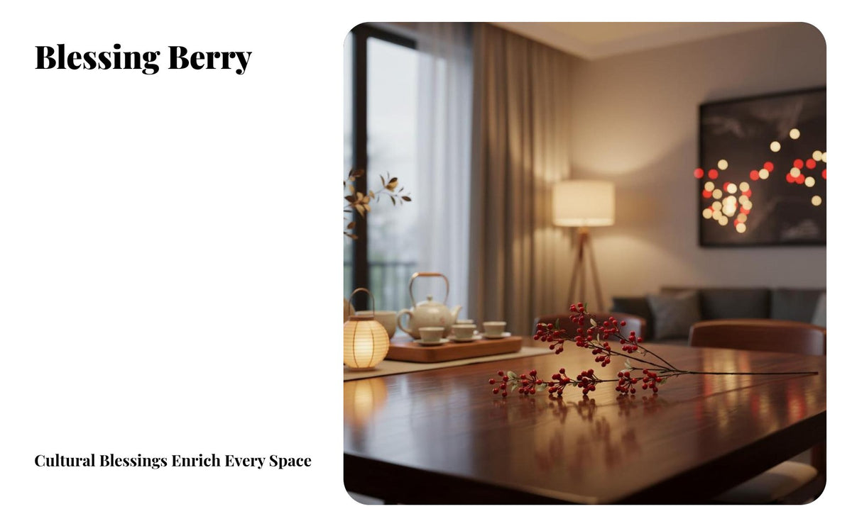 Chinese New Year Decor, Red Artificial Berry Branch, Festive Home decoration, Wedding festivity, Foam Material