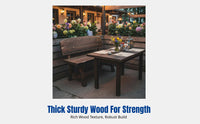 Outdoor Wooden Table and Chair Set, Thickened Solid Wood, Retro Patio and Balcony Furniture