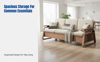 Sofa, Sturdy Ash Wood, High Box Storage, All-Season, Living Room Set, New Chinese Design